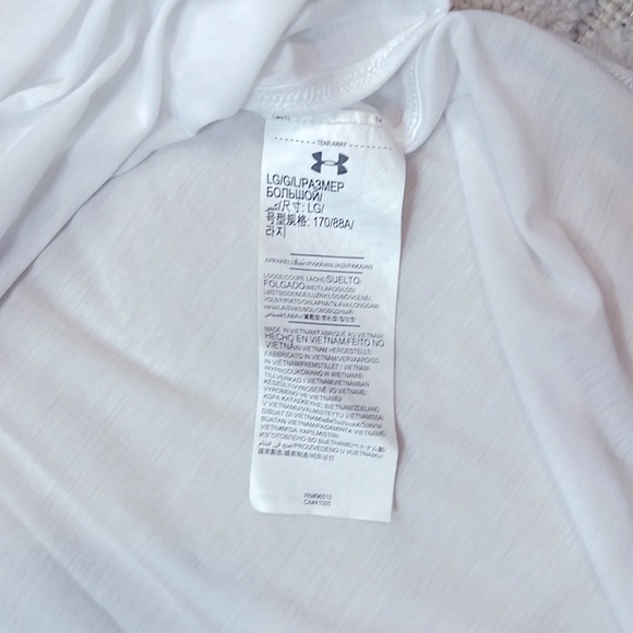 Under Armour sleeveless athletic top w/ high side slits Size- L Color- White - Picture 8 of 9